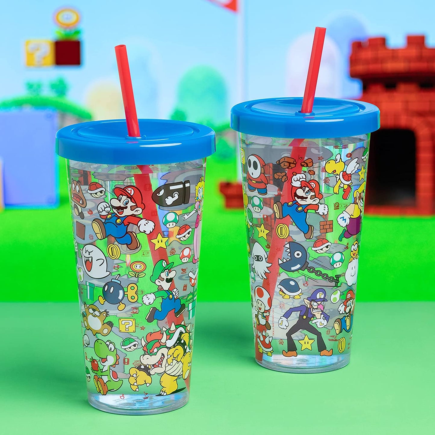 Vaso con carrizo super mario bros